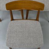 Chaises de salle à manger en teck et laine par Casala, années 1960, lot de 6