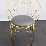 Vintage brass scroll armchair, 1960s.