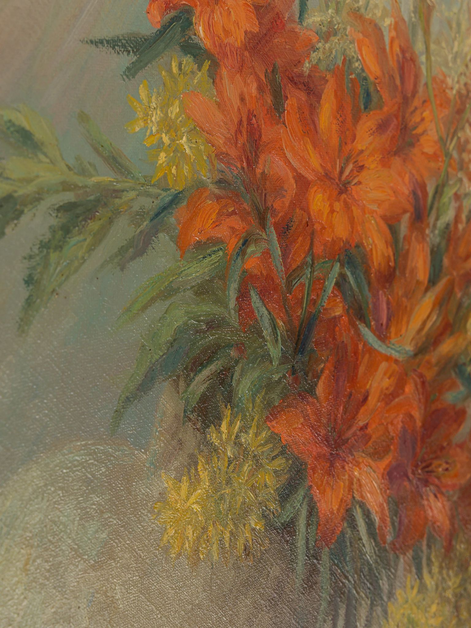 Red Lilies, Oil on Canvas, 74 x 74 cm