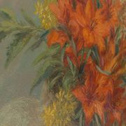 Red Lilies, Oil on Canvas, 74 x 74 cm