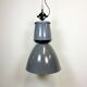 Lampe d’usine industrielle en émail gris d’Elektrosvit, années 1960