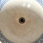 Vintage Blue Decorated Porcelain Washbasin