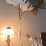 Vintage lamp in metal with brass finish and frosted opaline glass – 2 available