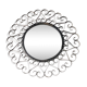 Chaty Vallauris round black metal mirror, 1960s