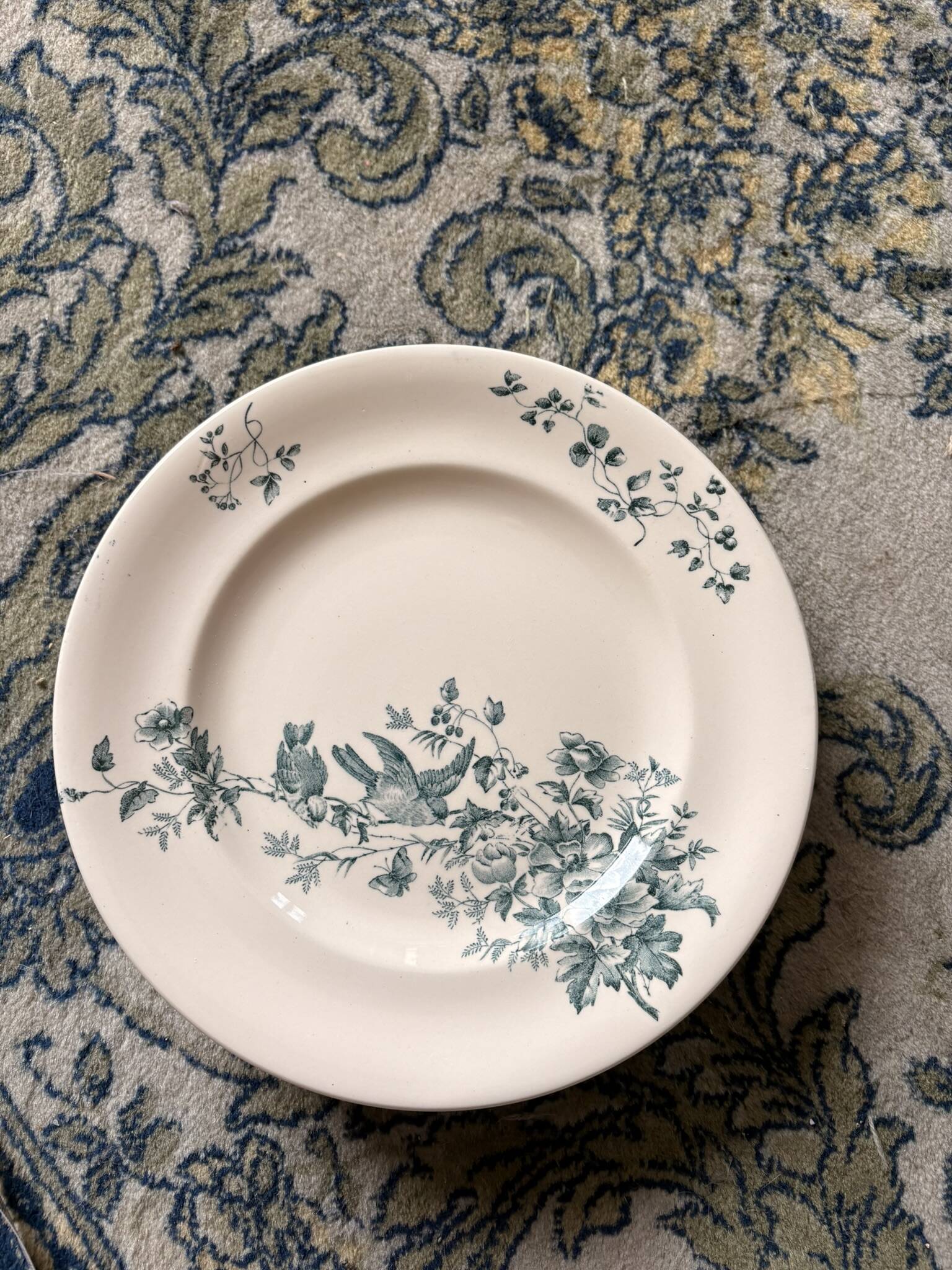 Lot 6 Plate Plates Faience Longwy Model Mignon