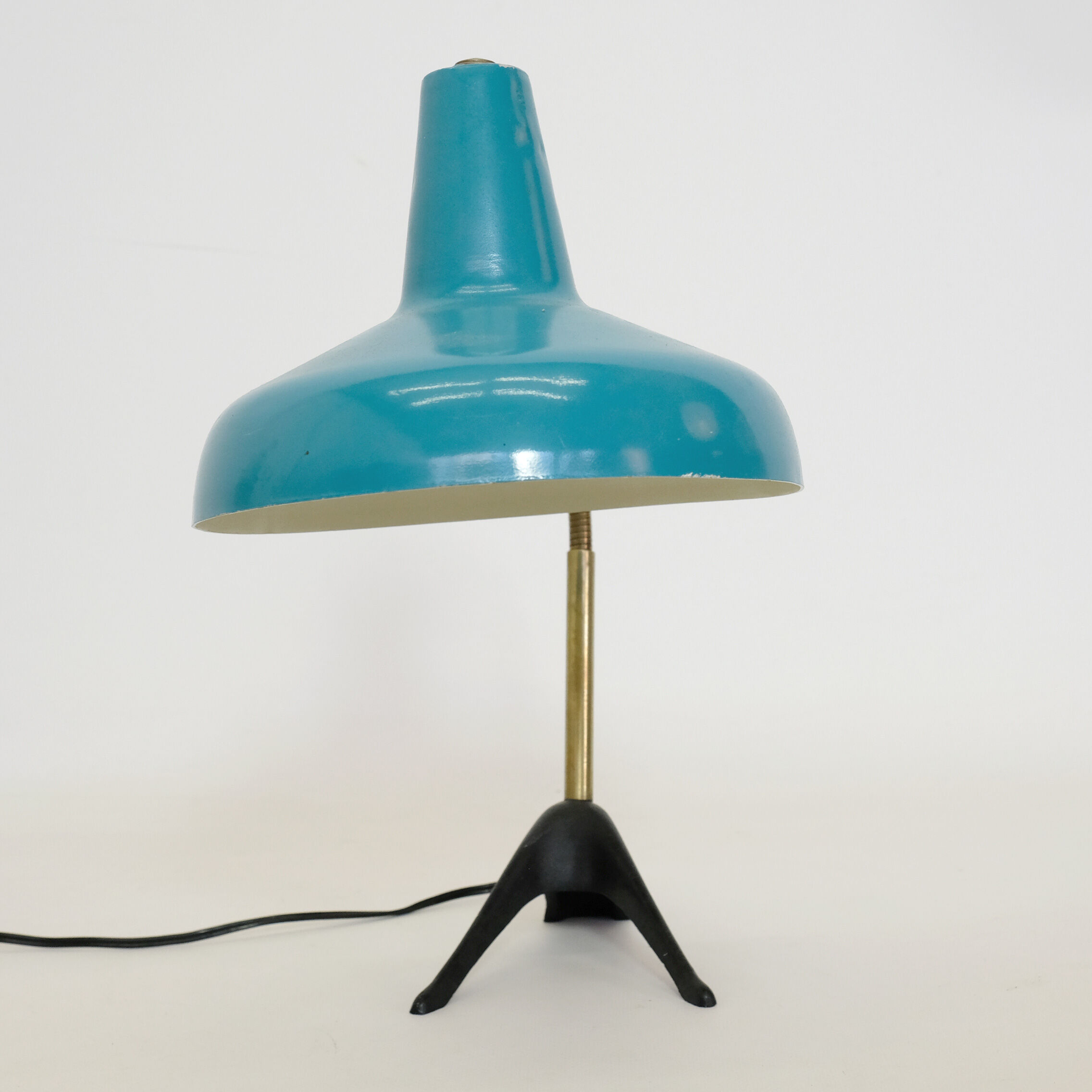 Turquoise modernist lamp from the 50