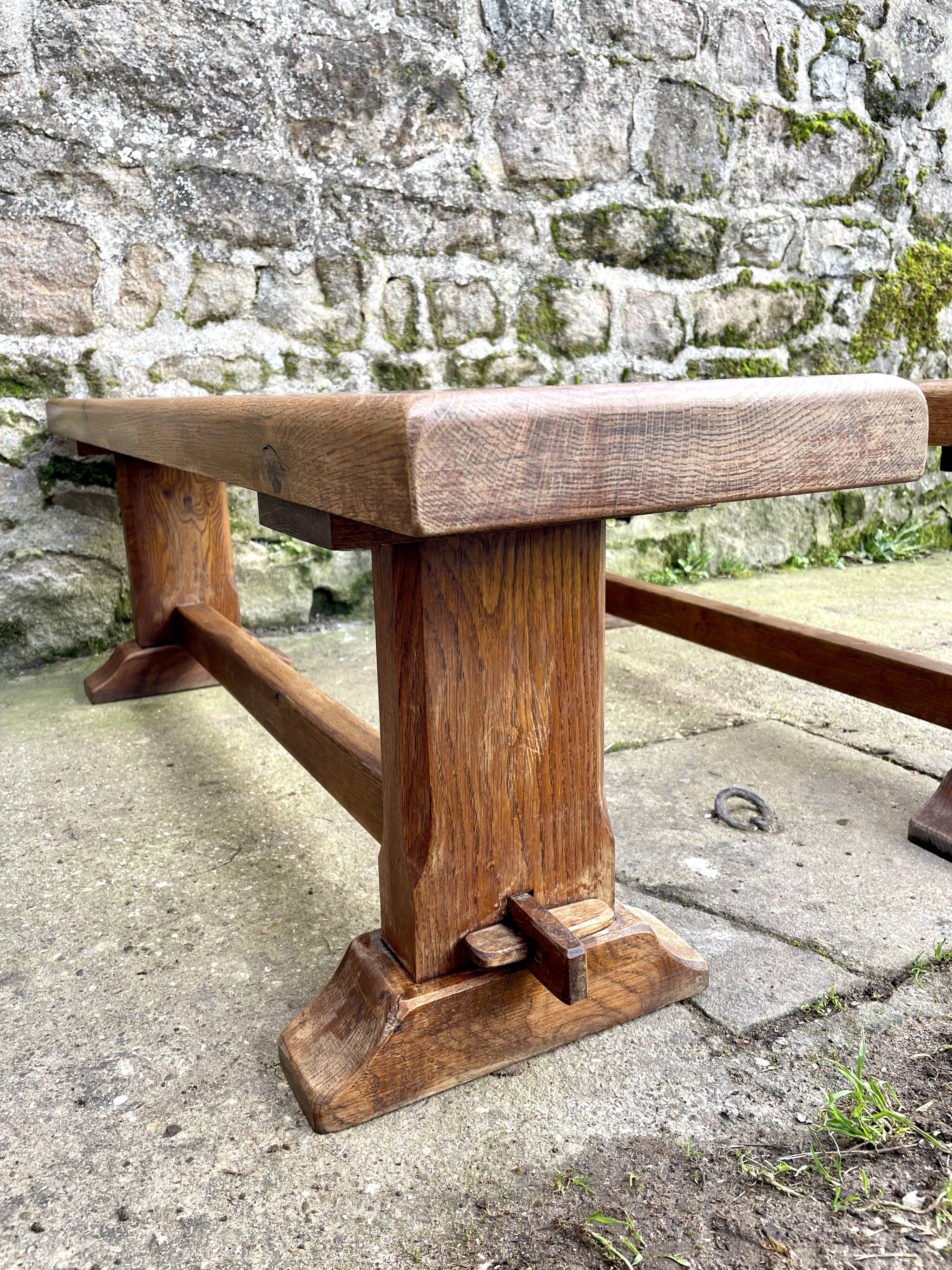 Pair of solid oak benches