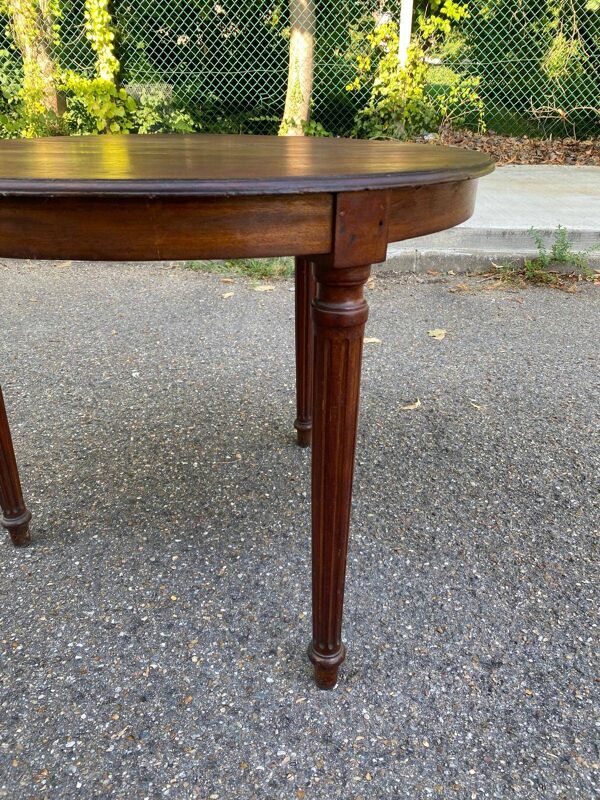 Table basse ronde vintage Louis XVI du 19ème table d'appoint
