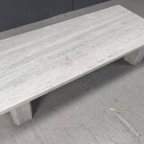 Vintage white marble coffee table, 1970s