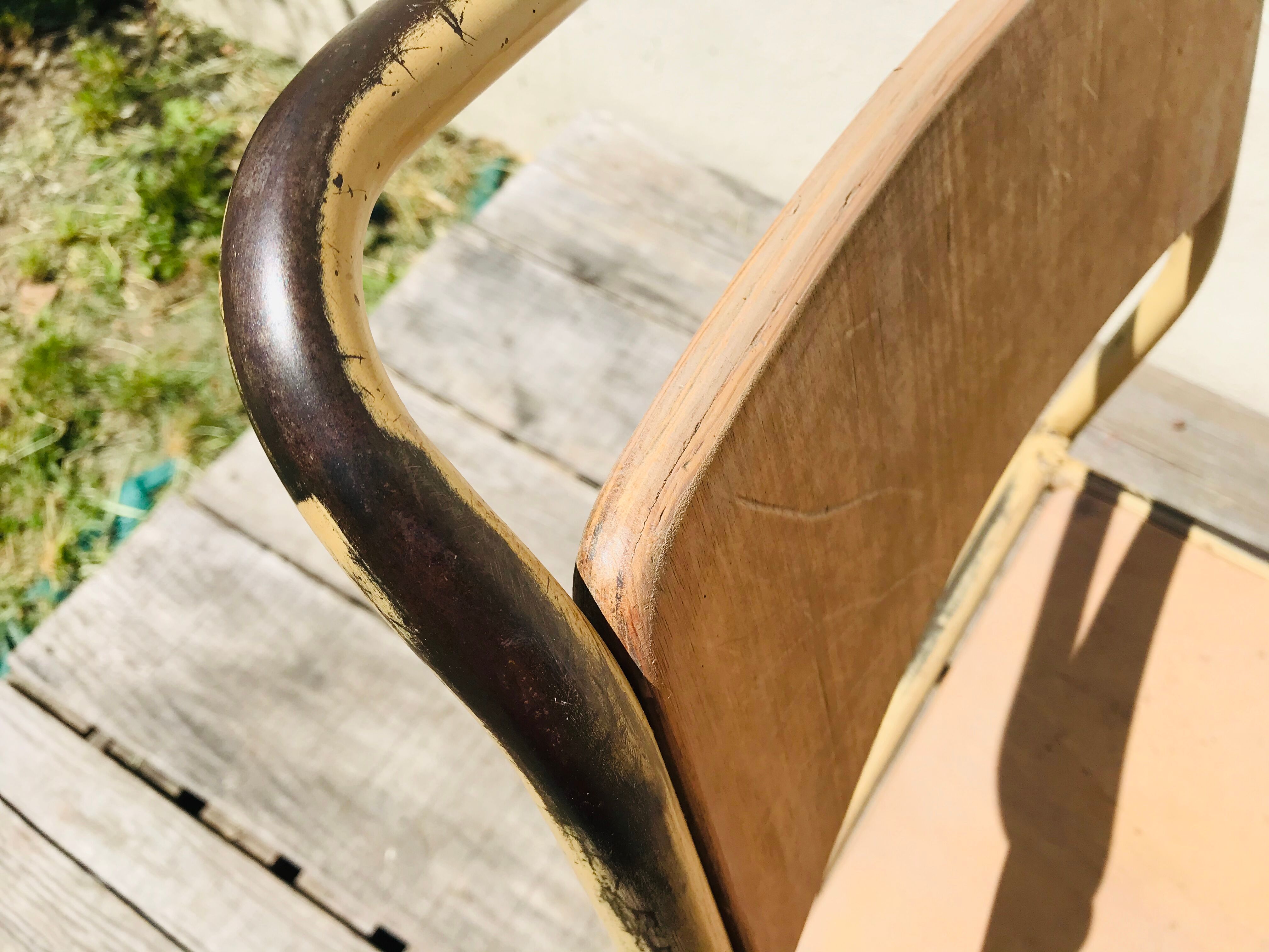 Series of 4 vintage school chairs