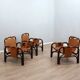 A vintage Tito Agnoli armchair leather and bamboo 1960s
