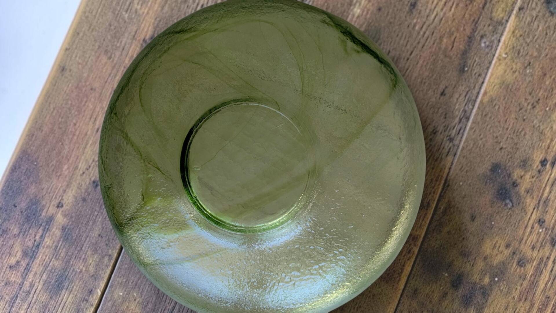 Grand Vintage Salad Bowl XXL 32cm in Hand-Blown Glass – Eco-Friendly Spirit