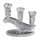 Chandelier with 3 lights in cut crystal, Art Deco style.
