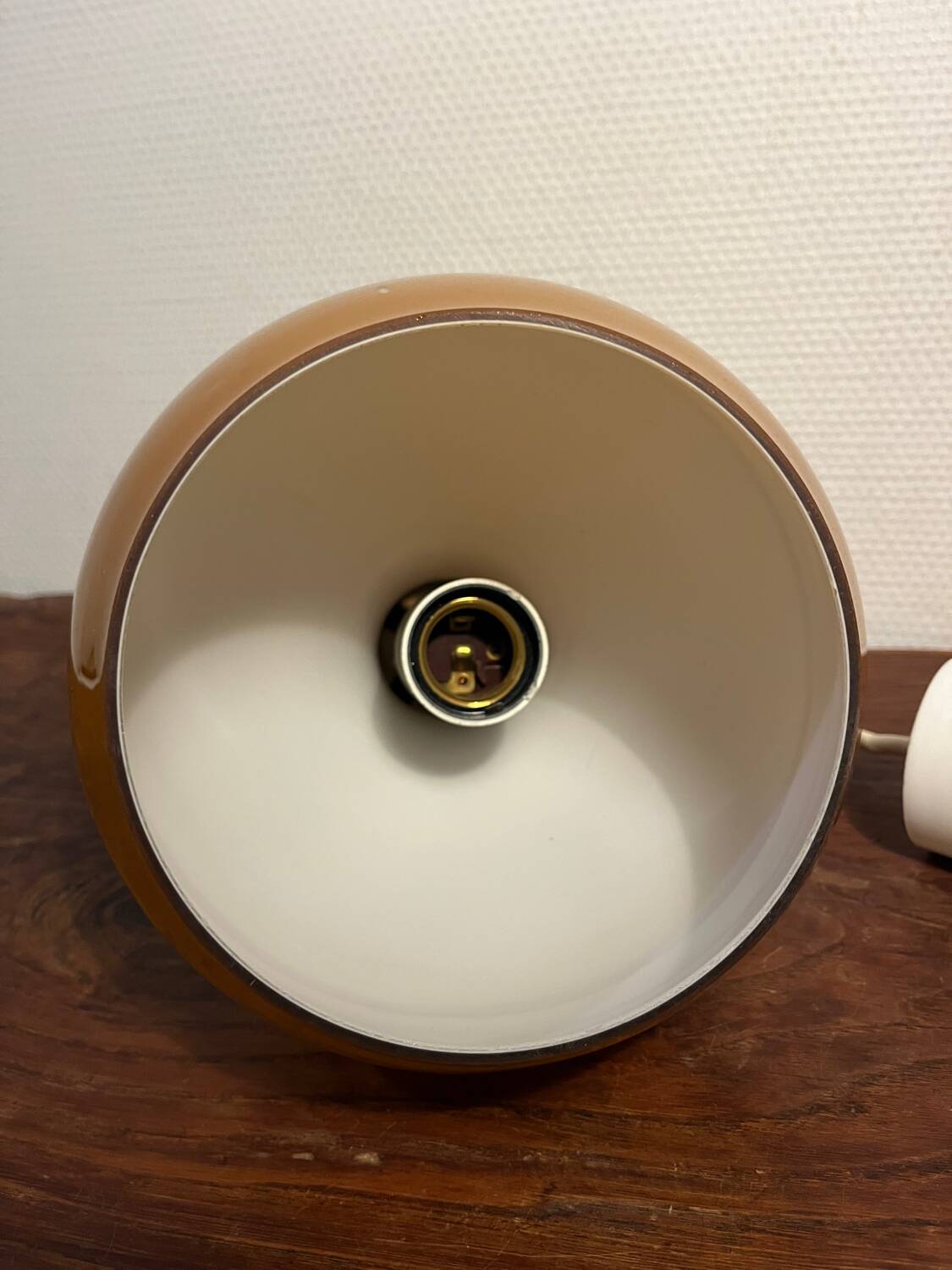 70s pear pendant light brown opaline