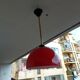 Vintage hanging lamp in red opaline of the 50/60