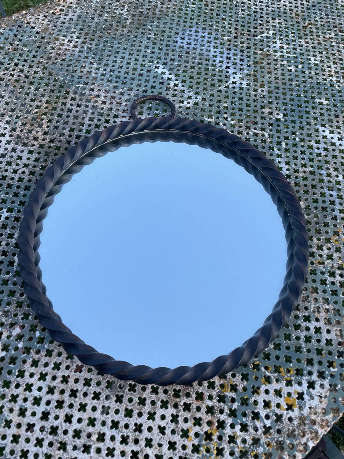 Vintage round mirror 1960 Chaty Vallauris