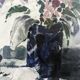 1983 Modern "Flowers & Shell" Swedish Floral Still Life Oil Painting, Framed