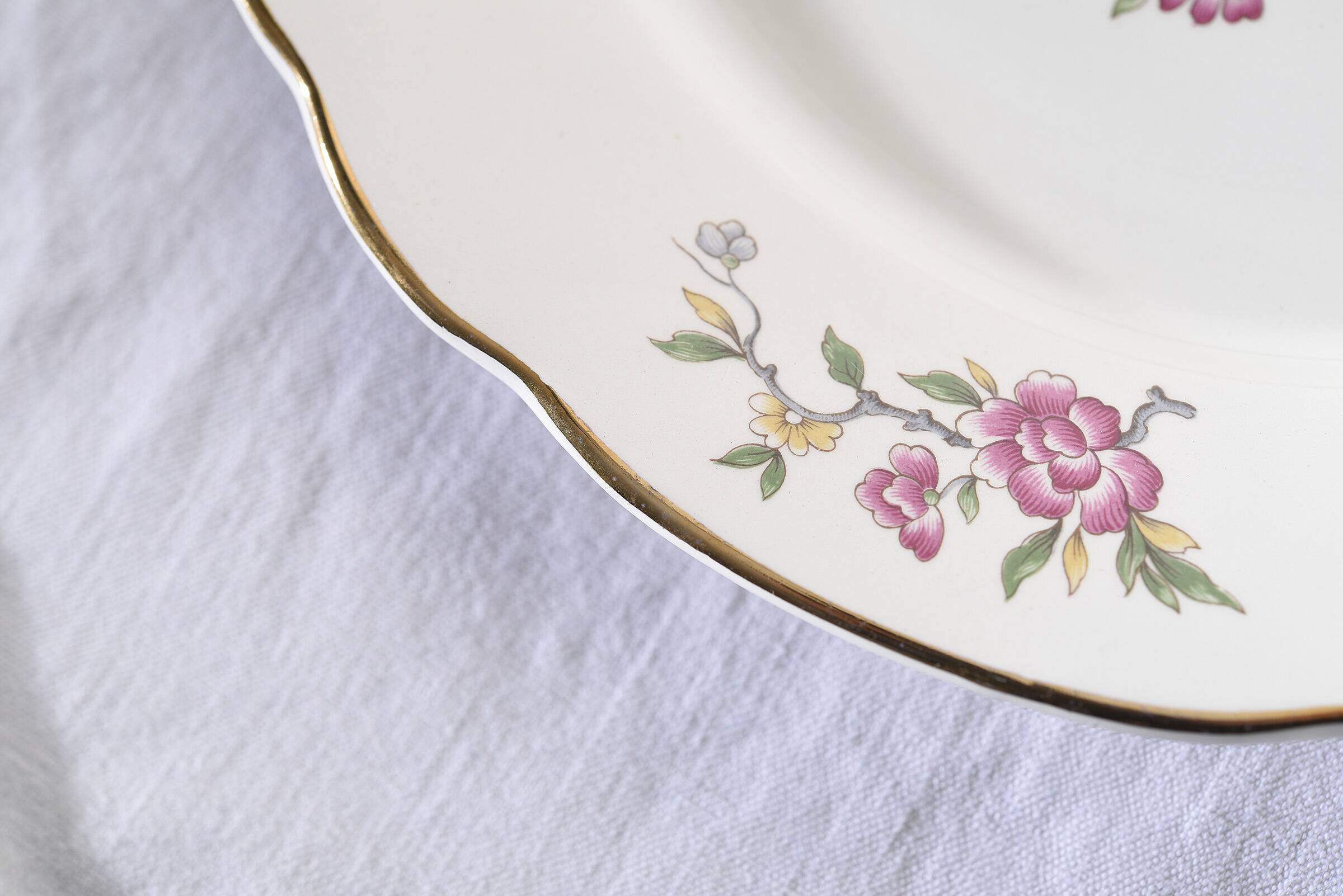 Set of 6 flat plates, Condé de Digoin Sarreguemines model.