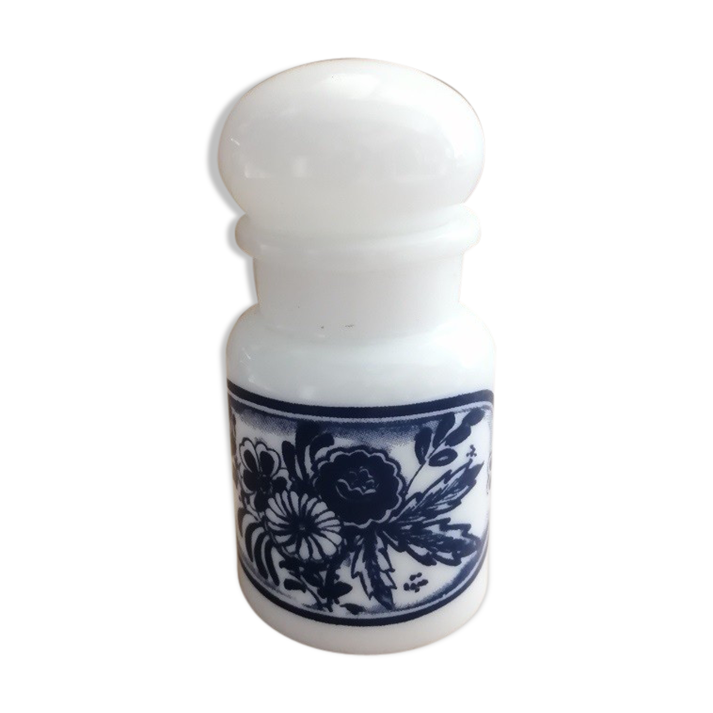 Vintage apothecary pot in glass decoration flowers