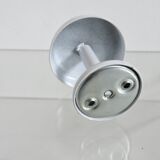 Set of 5 wall hooks, coat rack, white lacquered metal, new from old stock, 1980