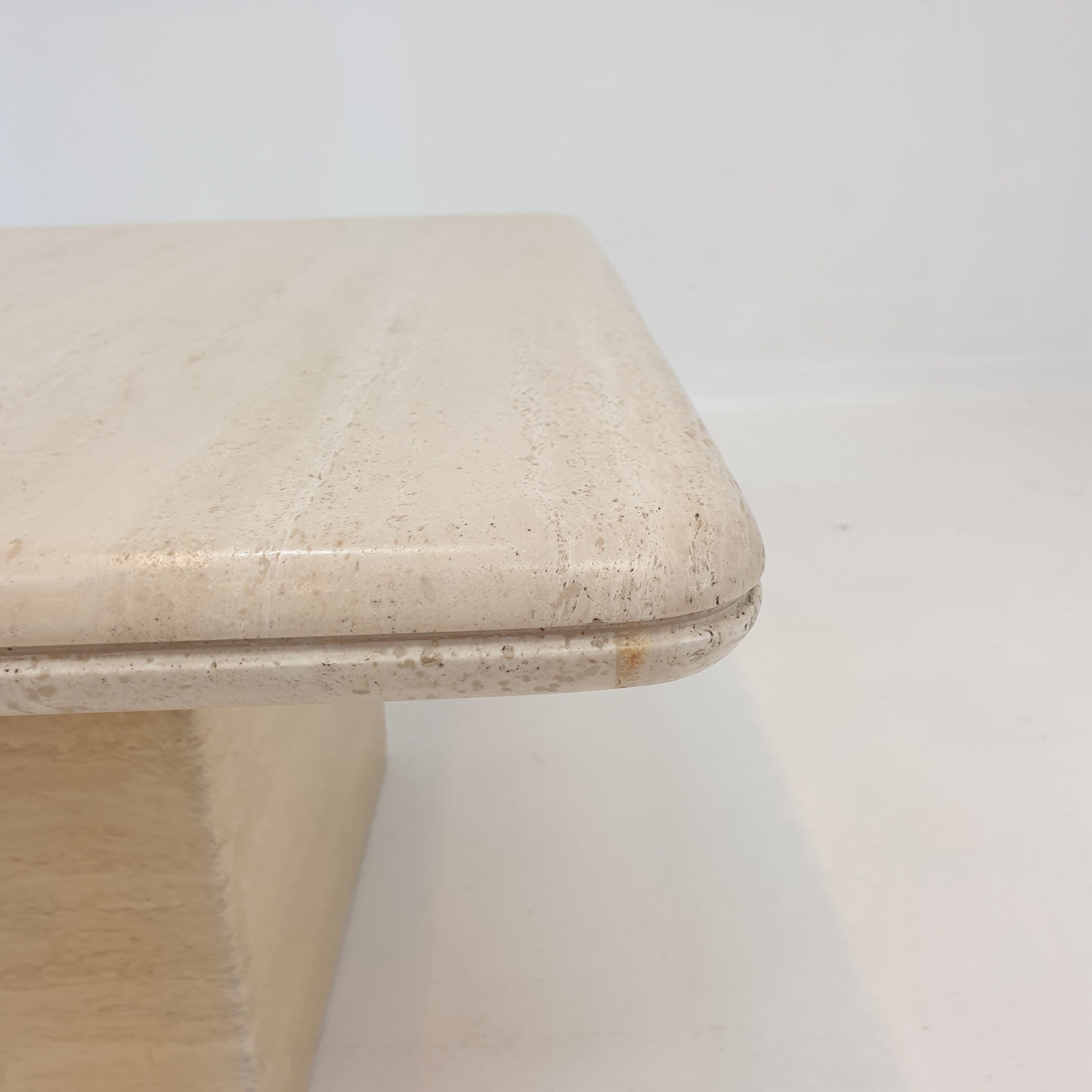Italian travertine coffee table, 1980s