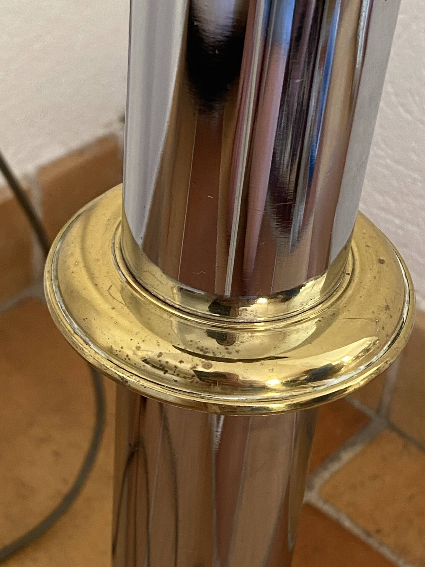 Metal and smoked glass floor lamp