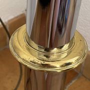 Lampadaire en métal et verre fumé