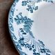 Round plate Longwy in blue ironstone, "Chartres" service.
