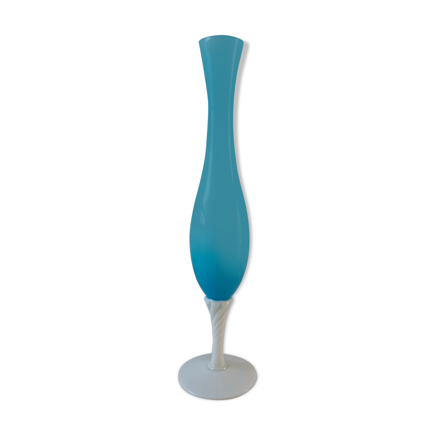 Sky blue opaline vase in the 1960s