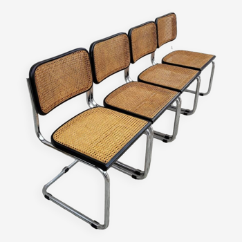 Series of 4 chairs b32 Marcel Breuer cesca black