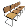 Série de 4 chaises b32 Marcel Breuer cesca noir