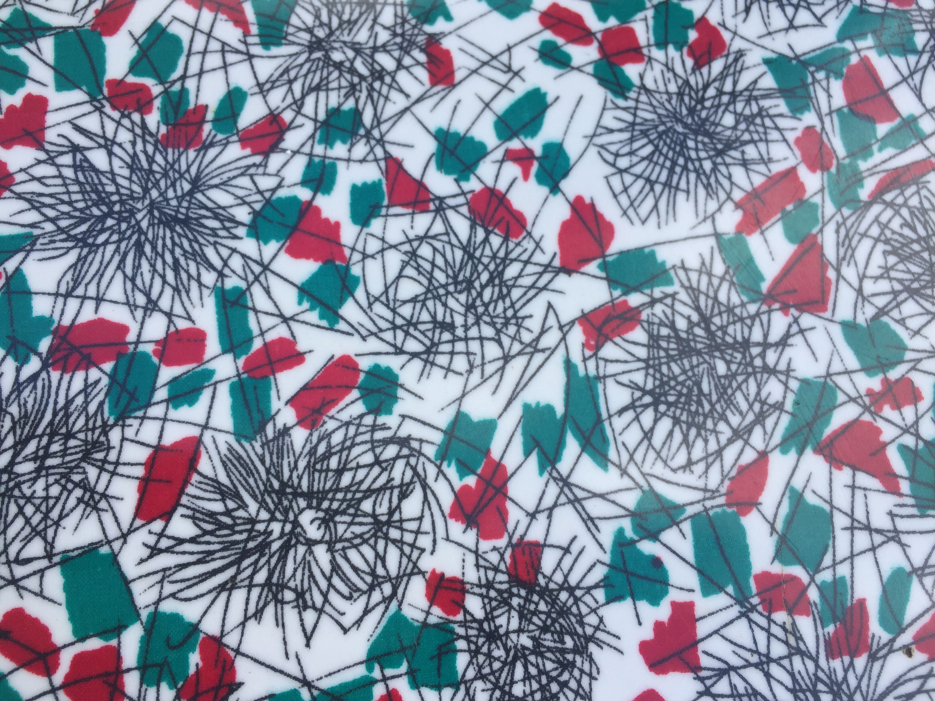 Duo of chairs formica patterns flowers graffiti