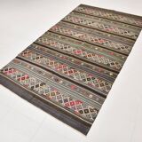 Turkish Colorful Persian Kilim Rug, Wool Area Rug, 141x240
