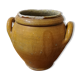 Old yellow glazed terracotta pot