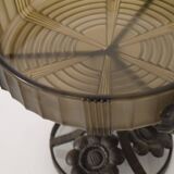 Art Deco coupe in smoked glass and metal by Pierre d'Avesn.