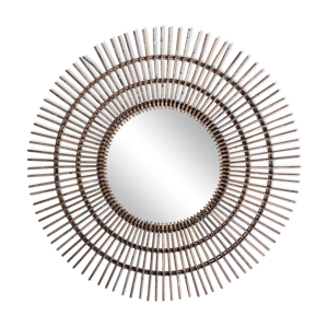 Miroir soleil xl en rotin