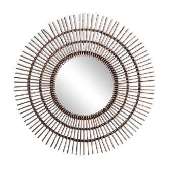 XL rattan sun mirror