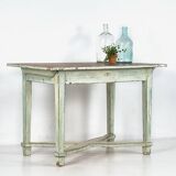 Vintage white solid wood side table (France, circa 1960)