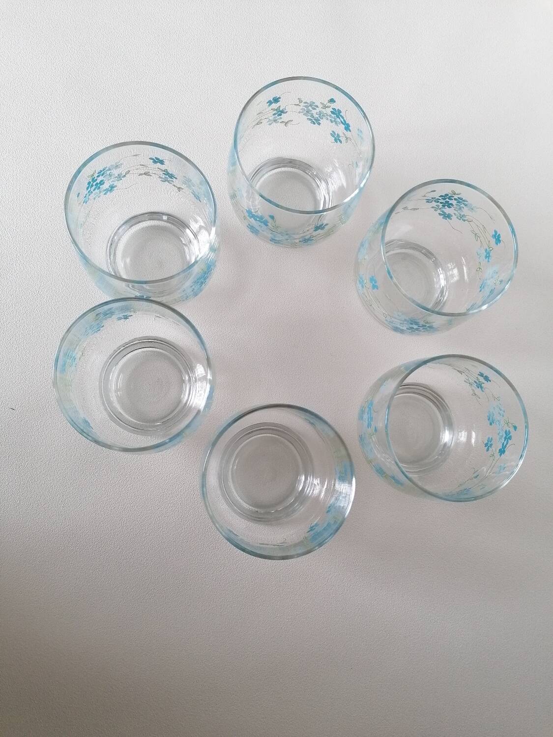 6 forget-me-not glasses