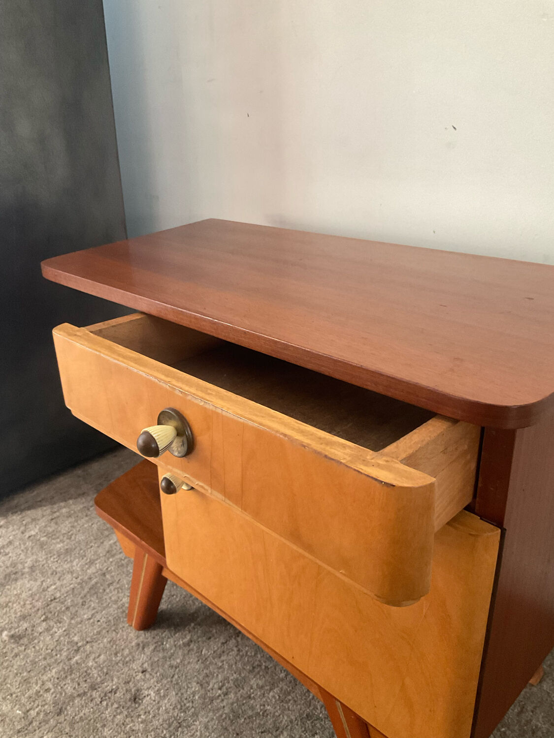 Vintage teak bedside table from the years 50-69