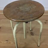 Workshop stool with system, metal and wood, adjustable industrial style
