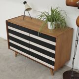 Wooden commode U 453 black and white by Jiri Jiroutek for Intérier Praha