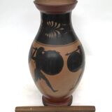 Reproduction of a Greek Attic-style black-figure vase depicting warriors