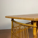 Vintage desk in bamboo and rattan