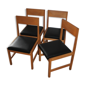 Lot de 4 chaises scandinaves des années 70
