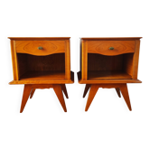 Pair of vintage 1950s bedside tables