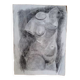 Drawing charcoal study nude femini statue 64x48cm