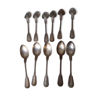 Silver metal spoons