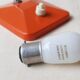 Orange desk lamp from the 1960s