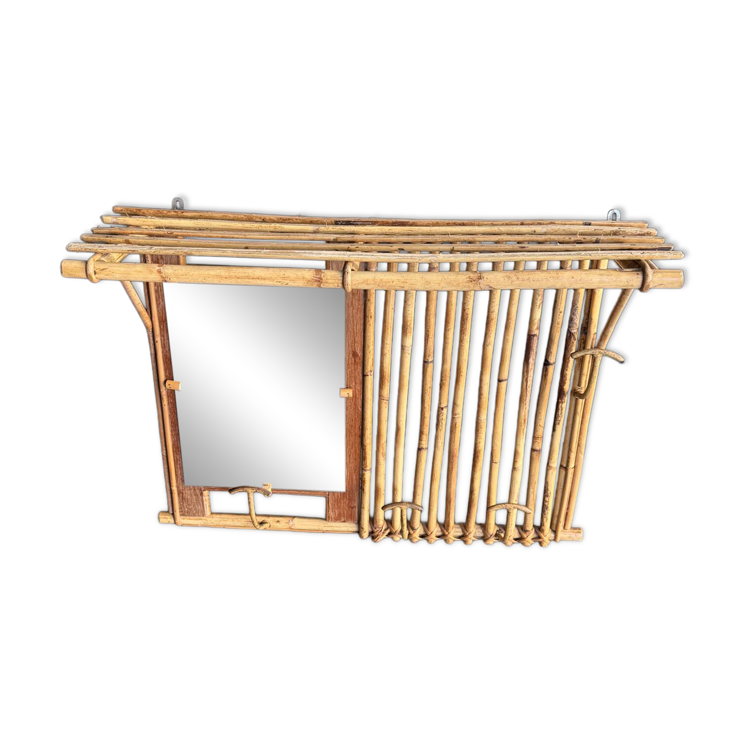 Portemanteau mural en bambou